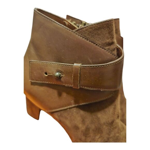 AQUATALIA Rich Brown Suede/ Leather Booties Made in Italy - Size 8 - Picture 6 of 10